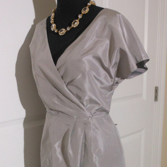 J CREW Lexa Dress in Silk Taffeta 6 NWT GREY - Picture 4 of 7